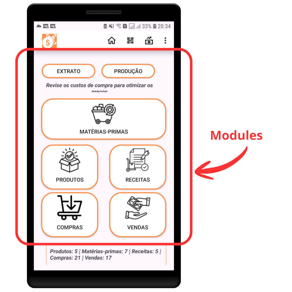 Modules os app Estoque & QRCode